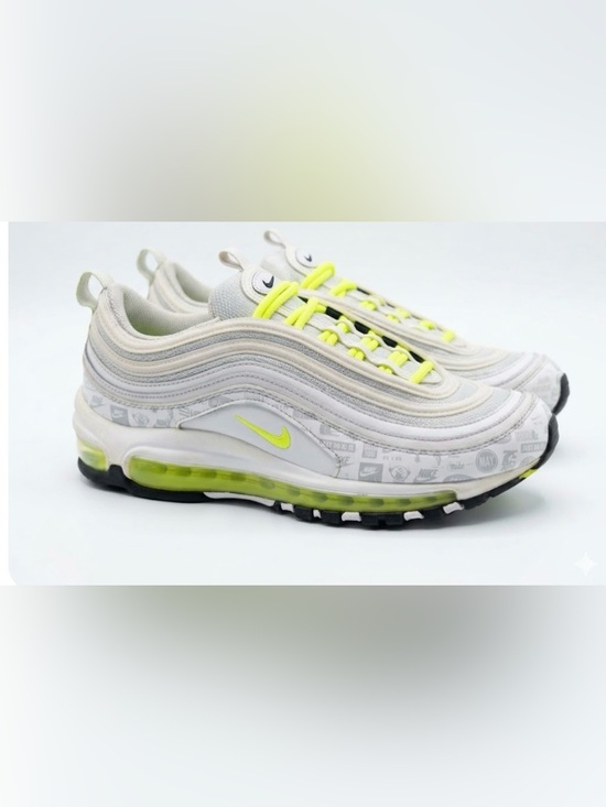 Nike Shoes - Nike Air Max 97 White with Neon Yellow Accents size 7Y